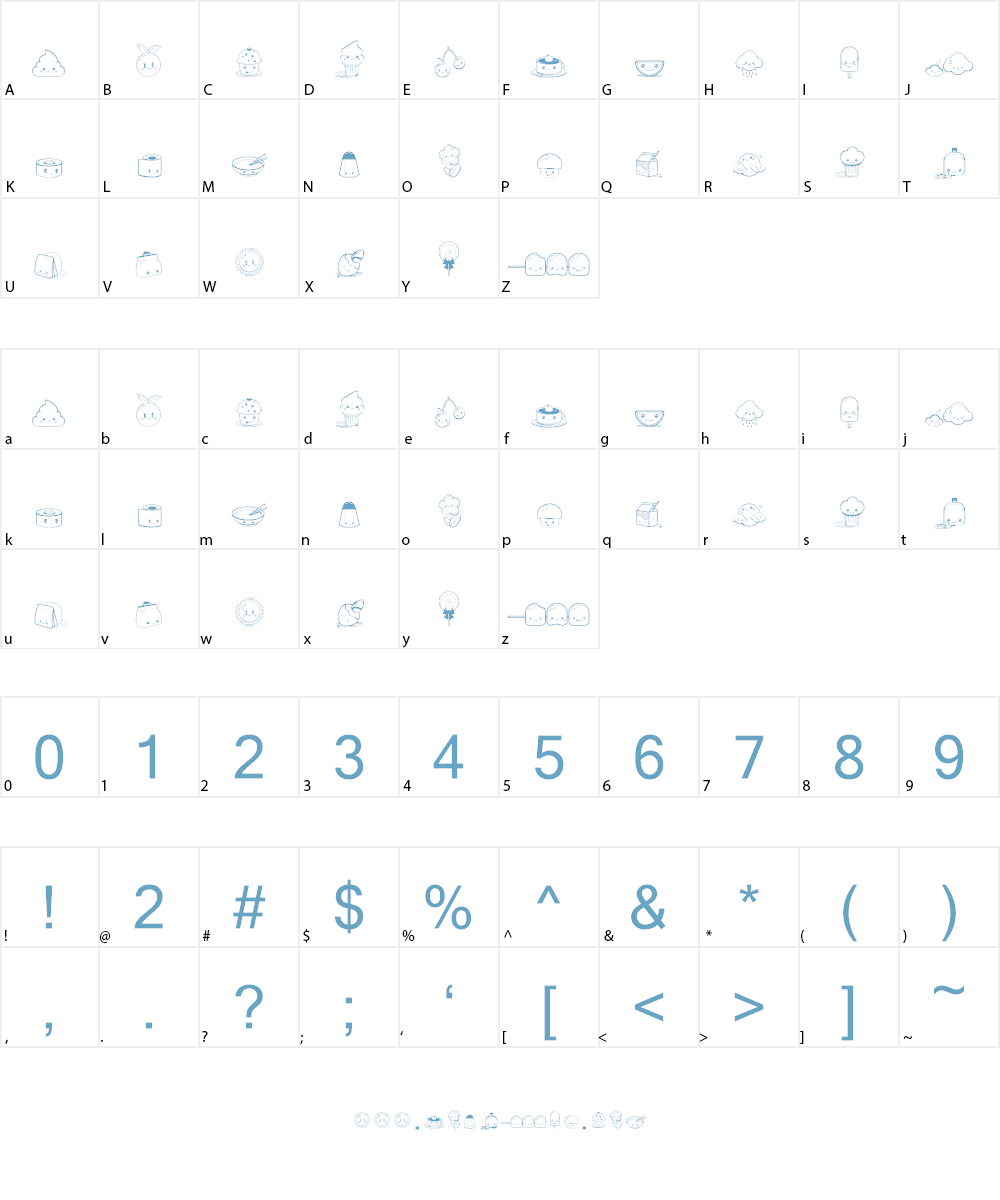 Kawaii Food Font Font Character